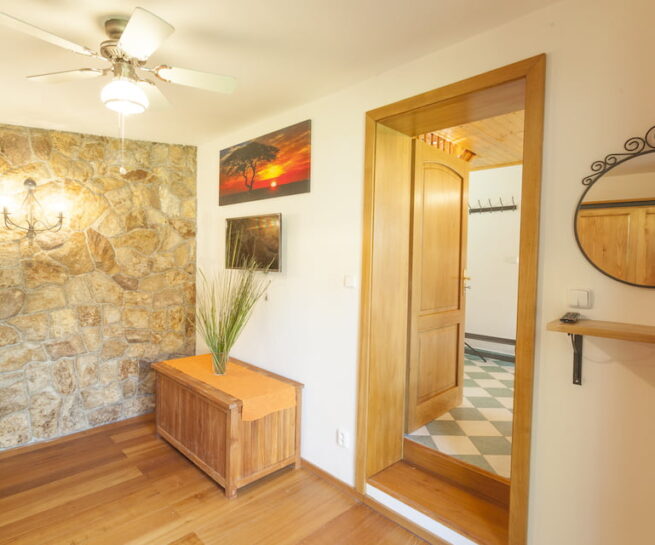 Ložnice v přízemí chata Panorama Slapy