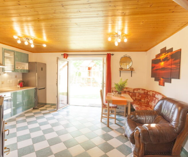 Kuchyň s obývacím prostorem chata Panorama Slapy