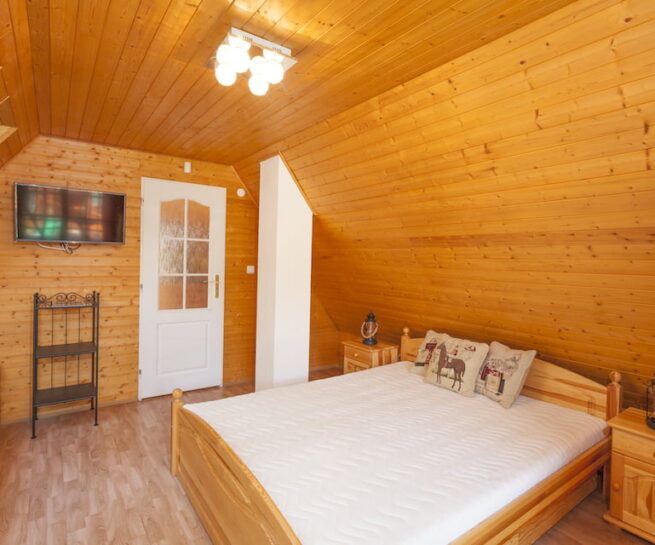 Ložnice v 1. patře chata Panorama Slapy